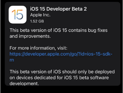 iOS15beta2怎么更新