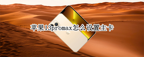 iphone13promax主卡怎么设置