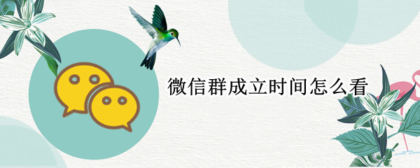 微信群成立时间怎么看