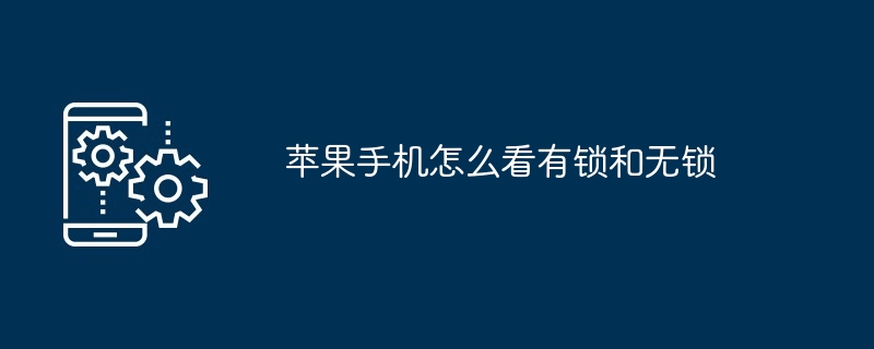 苹果手机怎么看有锁和无锁