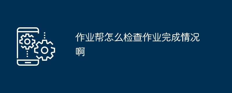 作业帮怎么检查作业完成情况啊