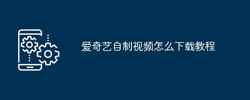 爱奇艺自制视频怎么下载教程