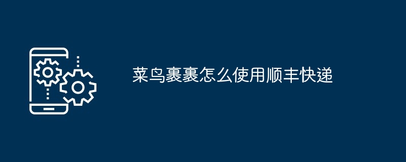 菜鸟裹裹怎么使用顺丰快递