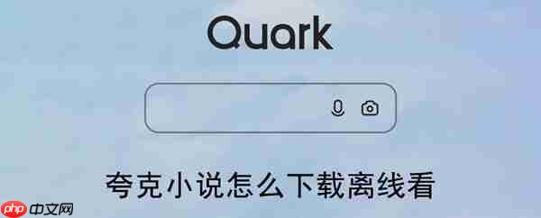 夸克小说怎么下载离线看