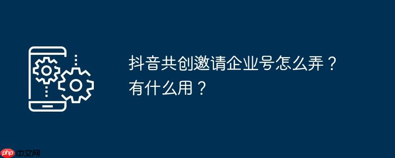 抖音共创邀请企业号怎么弄？有什么用？