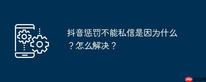 抖音惩罚不能私信是因为什么？怎么解决？